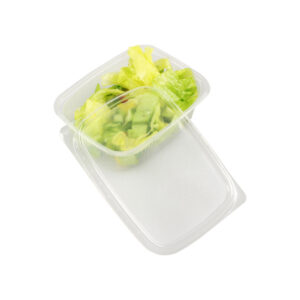 Saladebakje PS rechthoek 250 cc transparant 10,8 x 8,2 x 4,7 cm