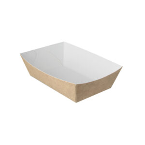 Snackbakje A9 kraft / wit BIO