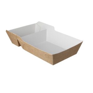 Snackbakje A23 kraft / wit BIO (A7 + saus)